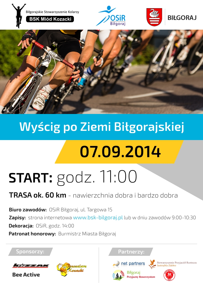 Plakat 2014 Wyścig Po Ziemi Biłgorajskiej 2014